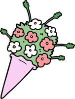 cartoon bouquet flower vector