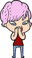 cartoon woman character vector