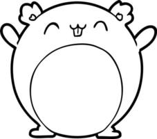 cartoon line art hamster vector