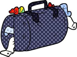 cartoon full luggage vector