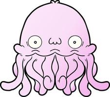 cartoon doodle character squid vector