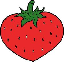 cartoon red strawberry vector