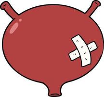 cartoon bladder with bandages vector