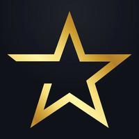 plantilla de diseño de vector de símbolo de logotipo de estrella dorada de lujo, diseños de logotipo de estrella de estilo elegante con fondo negro. archivo vectorial eps