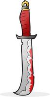 cartoon sword with blood vector