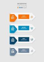 Infographic template business concept with workflow. vector