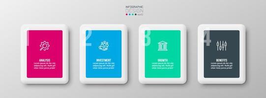 Infographic template business concept with step. vector