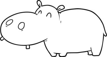 cartoon hippo character vector