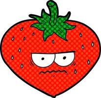 cartoon red strawberry vector