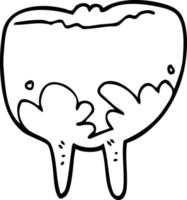 line drawing cartoon tooth vector