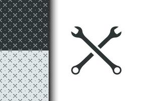 Wrench pattern for apparel design, poster background, cross object. Seamless pattern template. Vector eps 10