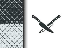 Knife pattern for apparel design, poster background, cross object. Seamless pattern template. Vector eps 10