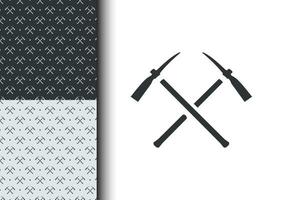 Pick axe pattern for apparel design, poster background, cross object. Seamless pattern template. Vector eps 10