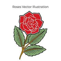 ilustración de vector de elemento rosa. apto para tatuajes, afiches, pancartas, prendas de vestir. vector eps 10. elemento de flor.