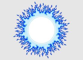Blue circle cartoon flames element. Fit for comic, illustration, background. vector