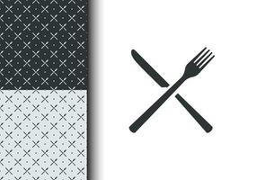 Knife and fork attern for apparel design, poster background, cross object. Seamless pattern template. Vector eps 10