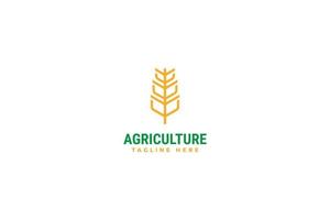 Ilustración de vector de diseño de logotipo de trigo de agricultura