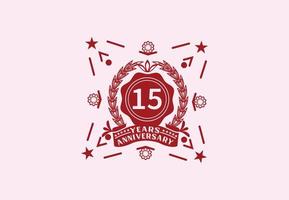 15 years anniversary logo and sticker design template vector