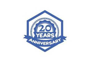 20 years anniversary logo and sticker design template vector