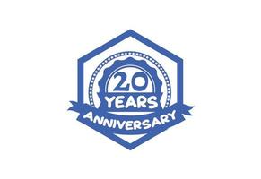 20 years anniversary logo and sticker design template vector