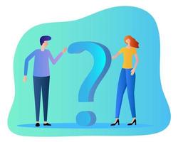 People ask questions.People standing near the question mark.vector illustration. vector