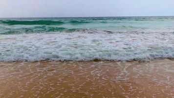 Naithon Beach bay turquoise clear water and waves Phuket Thailand. video