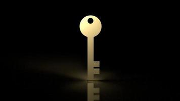 golden key in black background 3d rendering photo