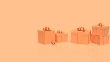 The orange gift box on white background  3d rendering photo