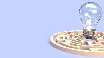 The light bulb in the maze for business concept 3d rendering photo