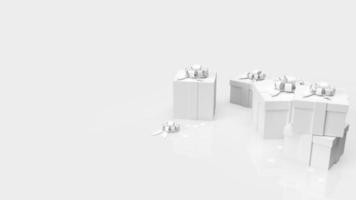 la caja de regalo blanca sobre fondo blanco renderizado 3d foto
