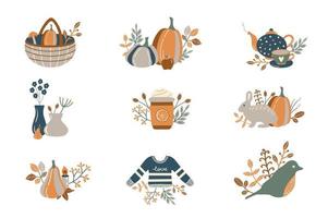 Autumn Season Elements Vector Collection