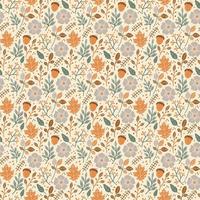 Seamless Pattern Floral Autumn Leaves Fall vector