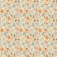 Seamless Pattern Floral Autumn Leaves Fall vector