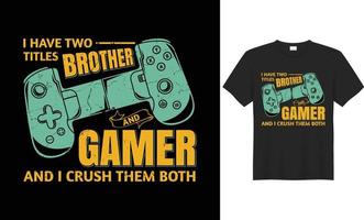 Vector based retro, vintage and typographic type gaming t-shirt design for game lover people.