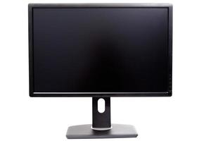 black IPS WUXGA monitor isolated on white background photo
