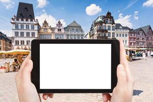 tourist photographs Market square in Trier Germany photo