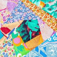 hand made patchwork quilt close up photo