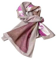 knotted sewing silk scarf with pink batik pattern photo