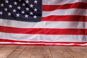 full-frame background of nylon sewed and embroided United States national flag photo