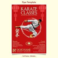 Karate class vector flyer template