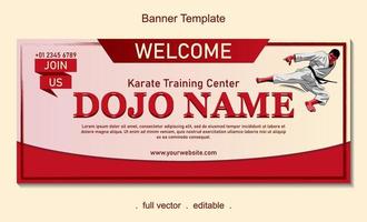 Karate training center welcome banner template vector