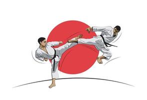 Karate is a martial art originating from Japan. vector illustrator.