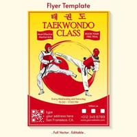 Taekwondo class vector flyer template