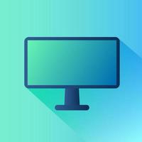 The icon of the computer monitor.Flat icon for web design.Vector illustration. vector