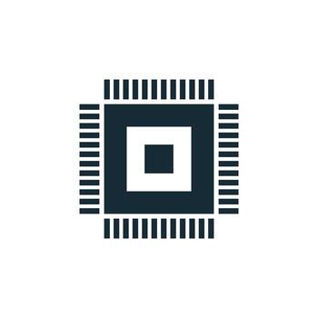 elementos de plantilla de diseño de icono de chips de computadora vector