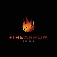 Fire Arrow Icon Logo Design Template vector