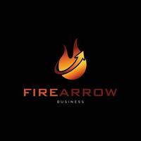 Fire Arrow Icon Logo Design Template vector