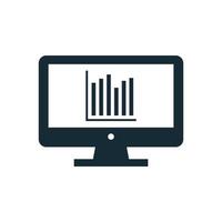 Monitor, LCD, LED Finance Diagram Icon Design Template Elements vector