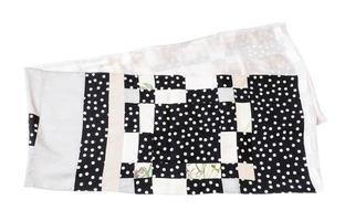 handmade silk scarf sewn from polka dots fabric photo