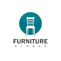 logotipo de muebles con símbolo de silla vector